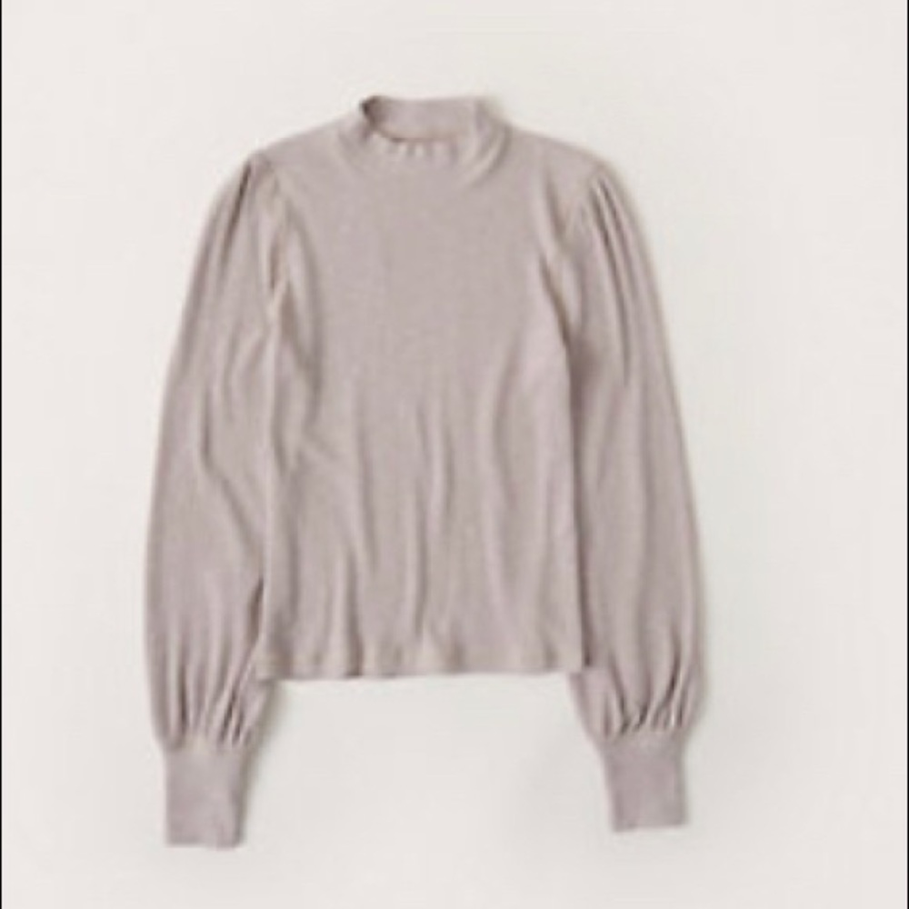 Puff sleeve mock neck **read description**